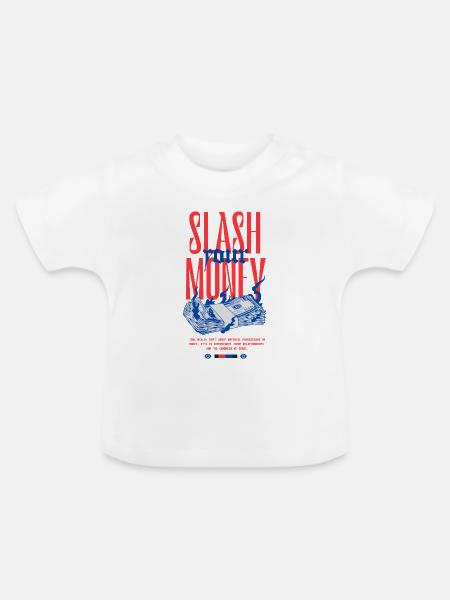 Silberne Spritzer - Baby Bio-T-Shirt mit Rundhals - Weiß