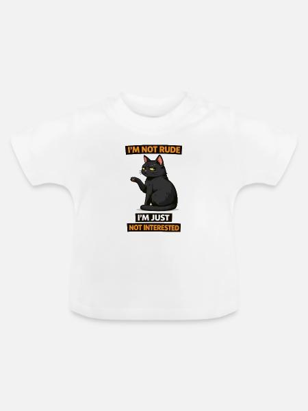 Nicht interessierte Katzen-Einstellung - Baby Bio-T-Shirt mit Rundhals - Weiß