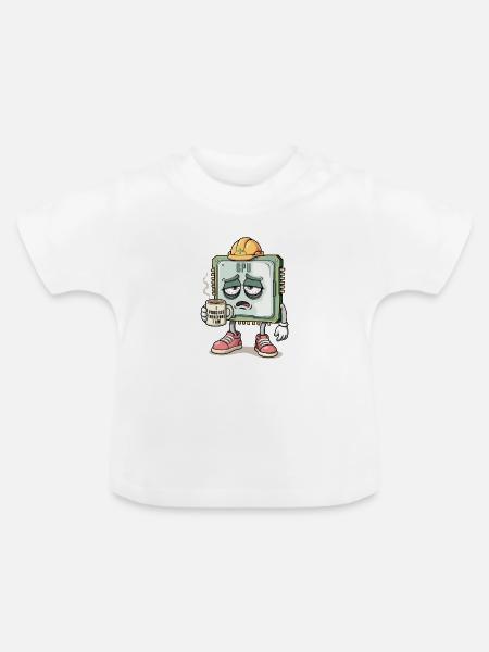 CPU-Charakter - Baby Bio-T-Shirt mit Rundhals - Weiß