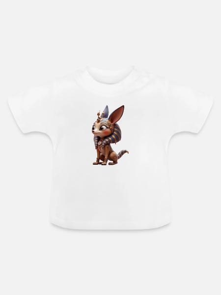Goldener Steampunk-Gürteltier - Baby Bio-T-Shirt mit Rundhals - Weiß