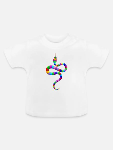Prismatischer Schlangentraum - Baby Bio-T-Shirt mit Rundhals - Weiß