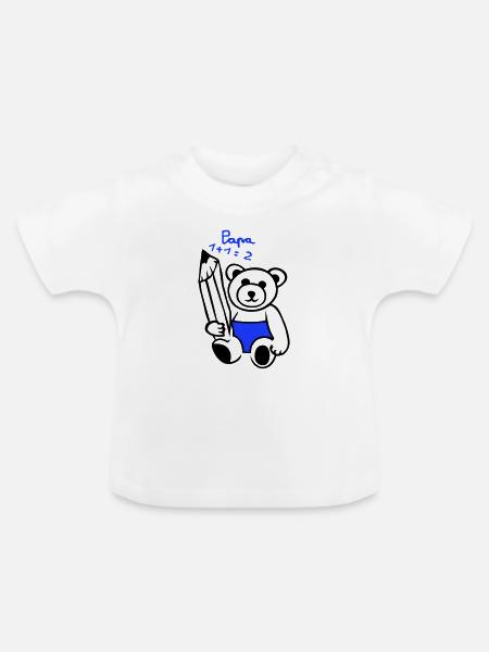 Einschulung Teddy - Baby Bio-T-Shirt mit Rundhals - Weiß