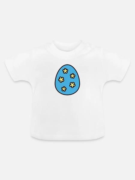 Osterei farbenfroh - Baby Bio-T-Shirt mit Rundhals - Weiß