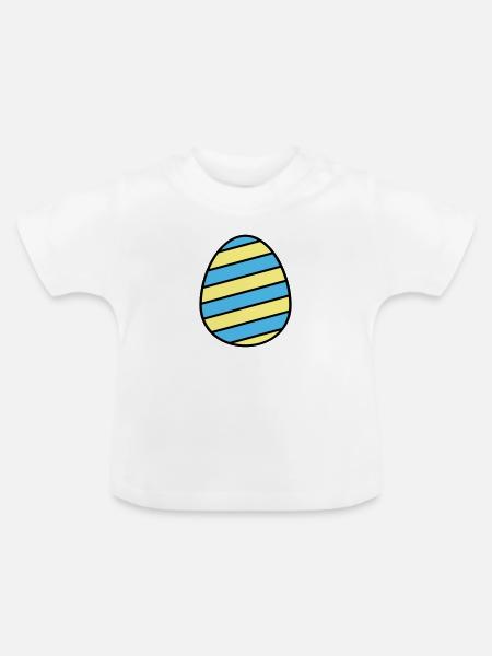 Osterei farbenfroh - Baby Bio-T-Shirt mit Rundhals - Weiß
