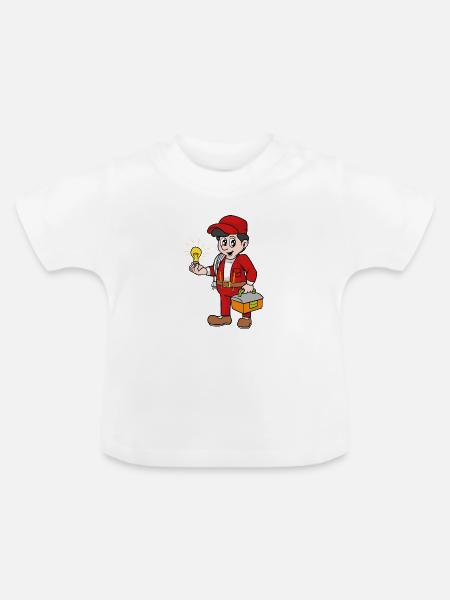 Elektriker - Baby Bio-T-Shirt mit Rundhals - Weiß