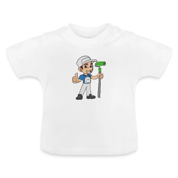 Peintre rembourreur - T-shirt bio col rond Bébé - blanc - Devant