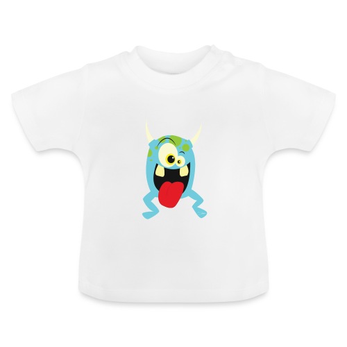Monster blue - Baby biologisch T-shirt met ronde hals