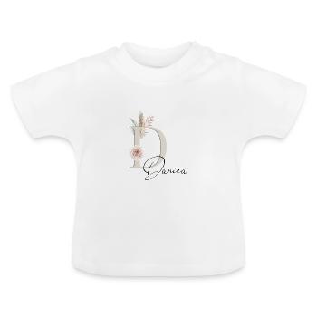 Danica! Name Boho - Baby Organic T-Shirt with Round Neck - white - Front