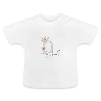 Danika! Name Boho - Baby Organic T-Shirt with Round Neck - white - Front