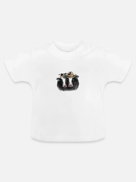 Valentines Kühe - Baby Bio-T-Shirt mit Rundhals - Weiß
