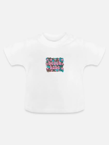 Strand Babe - Baby Bio-T-Shirt mit Rundhals - Weiß