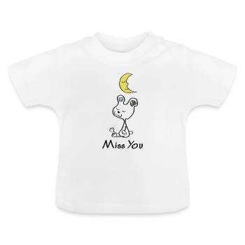 Miss You my Darling - Baby Bio-T-Shirt mit Rundhals - Weiß - Vorne