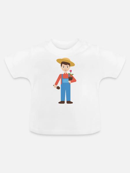 Gärtner - Baby Bio-T-Shirt mit Rundhals - Weiß
