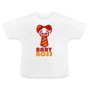 Baby Baby boss - Baby Organic T-Shirt with Round Neck - white - Front