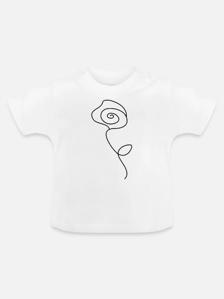 Rose Linie - Baby Bio-T-Shirt mit Rundhals - Weiß