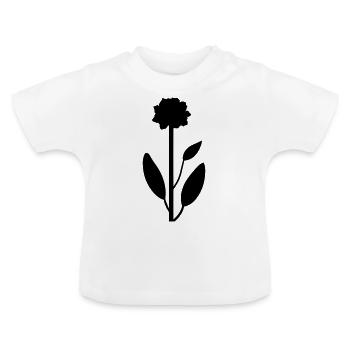 Flower with stem - Baby Organic T-Shirt with Round Neck - white - Front