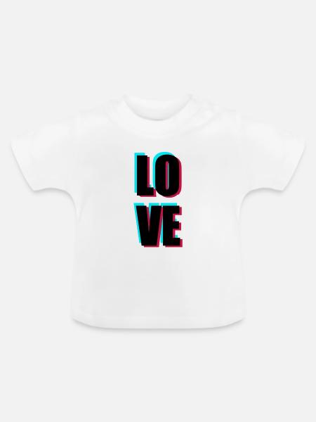 Love - Baby Bio-T-Shirt mit Rundhals - Weiß