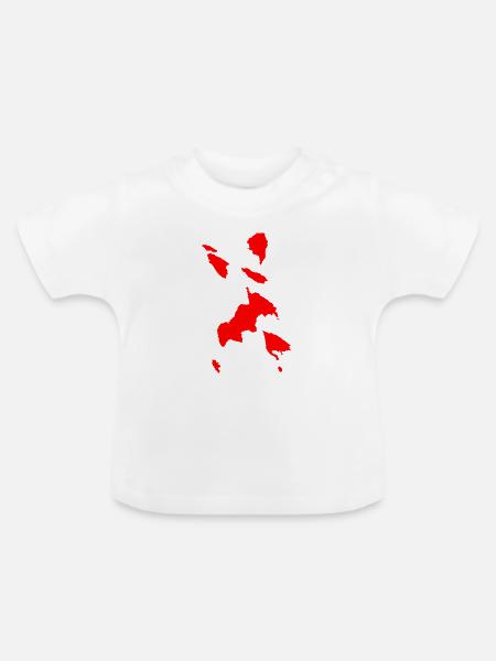 Abstrakt Budo TUSCHE - Baby Bio-T-Shirt mit Rundhals - Weiß