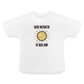 Distracted by Miso Soup Ramen Noodles Japanese - Baby Organic T-Shirt with Round Neck - white - Front