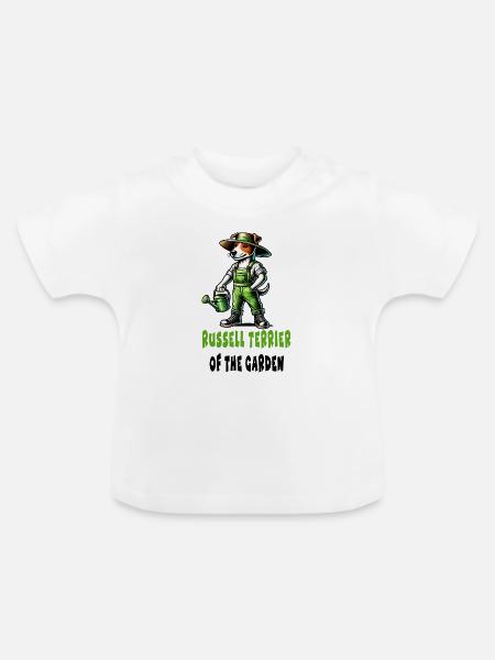 Jack Russell Terrier Gärtner - Baby Bio-T-Shirt mit Rundhals - Weiß