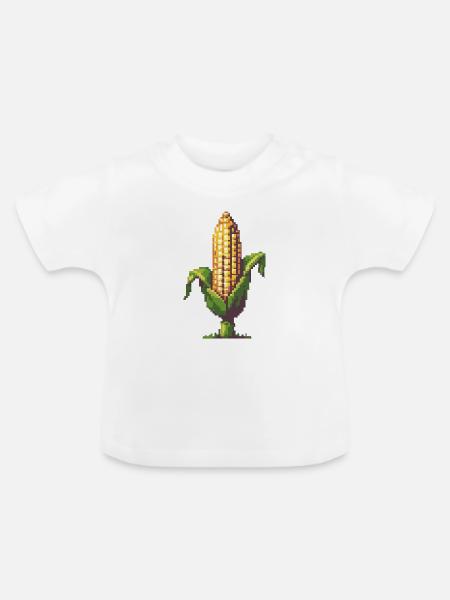 Pixelmais Pixelkunst - Baby Bio-T-Shirt mit Rundhals - Weiß