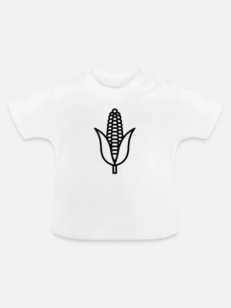 Maiskolben - Baby Bio-T-Shirt mit Rundhals - Weiß
