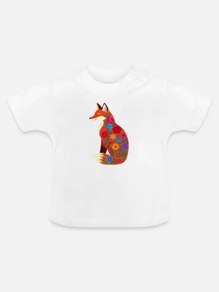 Fuchs - Baby Bio-T-Shirt mit Rundhals - Weiß