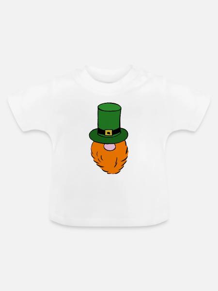 Grüner Leprechaun Hut - Baby Bio-T-Shirt mit Rundhals - Weiß