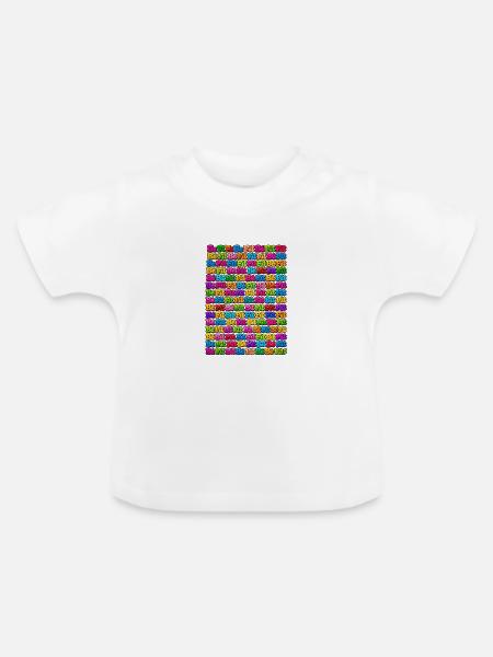 Be Fit Bunte Wiederholung - Baby Bio-T-Shirt mit Rundhals - Weiß