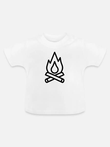 Lagerfeuer - Baby Bio-T-Shirt mit Rundhals - Weiß