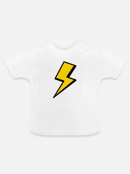 Blitz Grafik Shirt - Baby Bio-T-Shirt mit Rundhals - Weiß