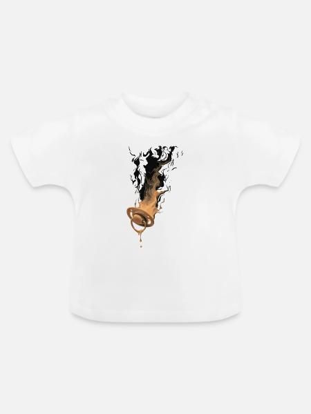 Brennender Schnuller - Baby Bio-T-Shirt mit Rundhals - Weiß