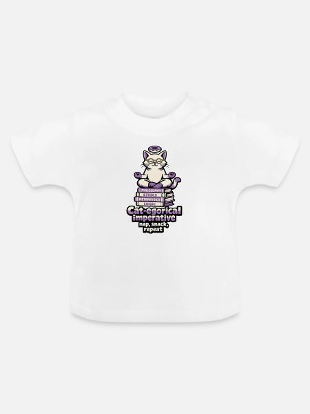 Katzenlogik: Ethik & Meditation - Baby Bio-T-Shirt mit Rundhals - Weiß