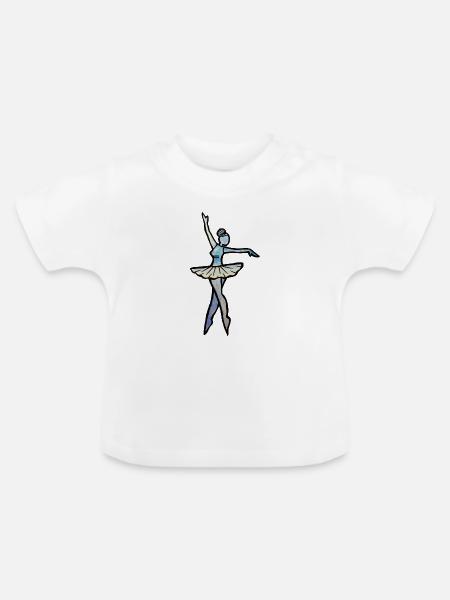 Azure Balletttänzer Silhouette - Baby Bio-T-Shirt mit Rundhals - Weiß
