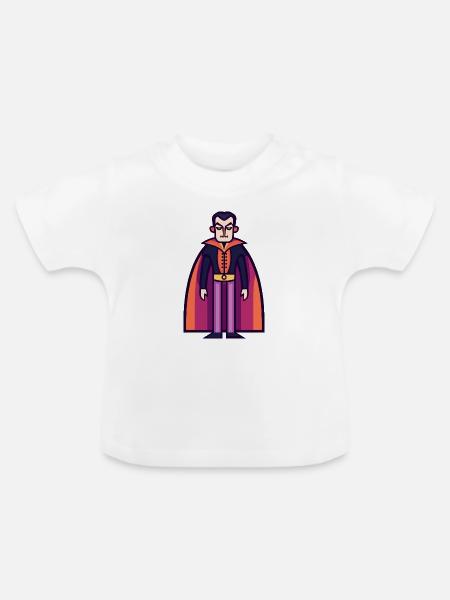 Vampir mit Umhang Halloween Symbol - Baby Bio-T-Shirt mit Rundhals - Weiß