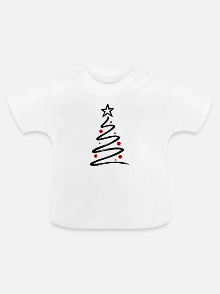 Minimal Christmas Tree 🎄 - Baby Bio-T-Shirt mit Rundhals - Weiß