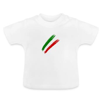 Italienische Flagge Malerei Flagge von Italien - Baby Bio-T-Shirt mit Rundhals - Weiß - Vorne