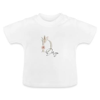 Damian! Name Boho - Baby Organic T-Shirt with Round Neck - white - Front