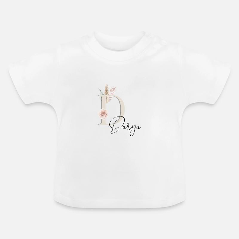 Darya! Nom Boho - T-shirt bio col rond Bébé - blanc