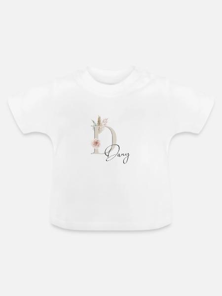 Dany ! Nom Boho - T-shirt bio col rond Bébé - blanc