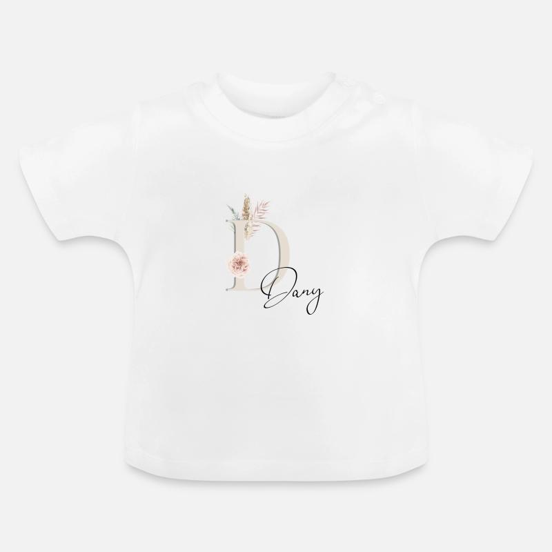 Dany ! Nom Boho - T-shirt bio col rond Bébé - blanc