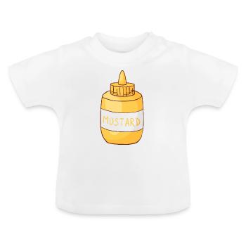 moutarde - T-shirt bio col rond Bébé - blanc - Devant
