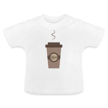 Coffee coffee - Baby Organic T-Shirt with Round Neck - white - Front