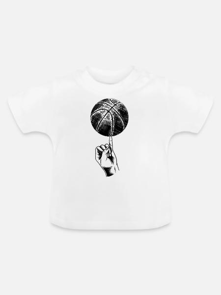 Basketball rebound - Baby Bio-T-Shirt mit Rundhals - Weiß