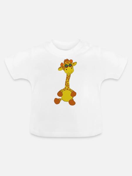 Giraffe - Baby Bio-T-Shirt mit Rundhals - Weiß