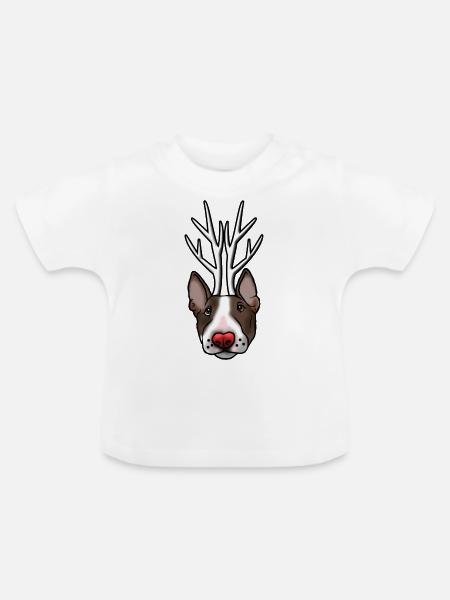 Weihnachts Renterrier - Baby Bio-T-Shirt mit Rundhals - Weiß
