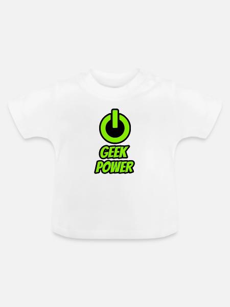 Geek-Macht - Baby Bio-T-Shirt mit Rundhals - Weiß