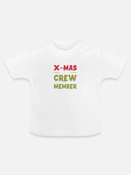X-Mas Crew Mitglied - Baby Bio-T-Shirt mit Rundhals - Weiß