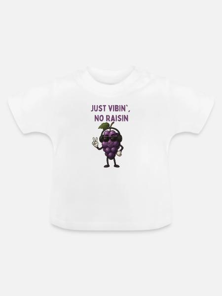 Vibrierende Traube mit Kopfhörern - Baby Bio-T-Shirt mit Rundhals - Weiß