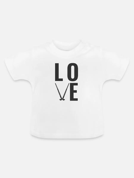 Field Hockey Love - Baby Bio-T-Shirt mit Rundhals - Weiß